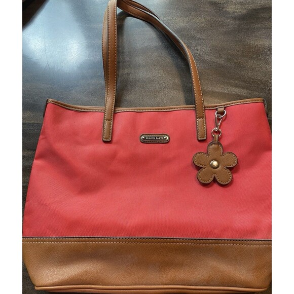 Franco Sarto Shoulder Handbag Orange Canvas 16 X 12” - Picture 1 of 6